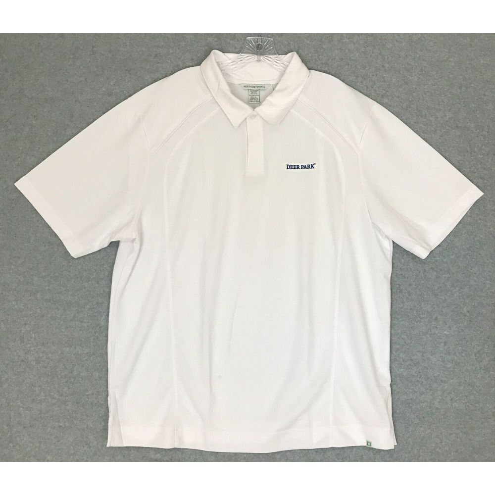 NEW! Deer Park Polo‎ Shirt Mens 2XL North End Sport Golf Short Sleeve White NWT